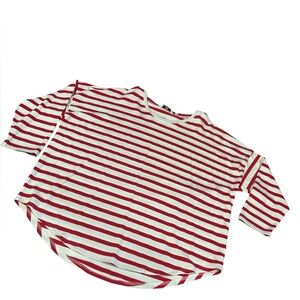 Vineyard Vines Red & White Top Woman’s Medium 3/4 Sleeves Nautical Sailor Beach